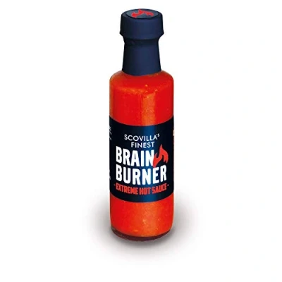 Immagine di Scovilla Finest Brain Burner 100 ml Salsa al peperoncino estremamente piccante con Trinidad Scorpion &amp; Carolina Reaper calda