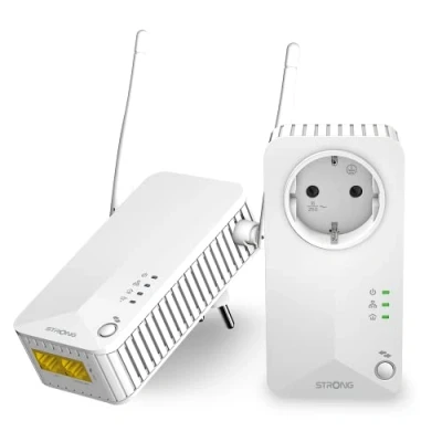 Immagine di STRONG Powerline Wi Fi 600 KIT WiFi 6 adattatore + Powerlan Hotspot WLAN fino a Mbit/s Portata oltre 300 m, bianco