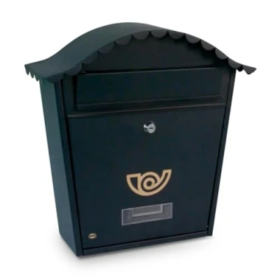 Immagine di Amig Cassetta Postale Esterna delle Lettere per Parete, Parete o Recinzione Dimensioni: 37 x 32 10,5 cm Acciaio Colore Nero