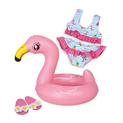 Immagine di Heless 99 Fiore Set da Nuoto per Bambole, Fenicottero Ella, Colore: Rosa, Größe 35 45 cm,