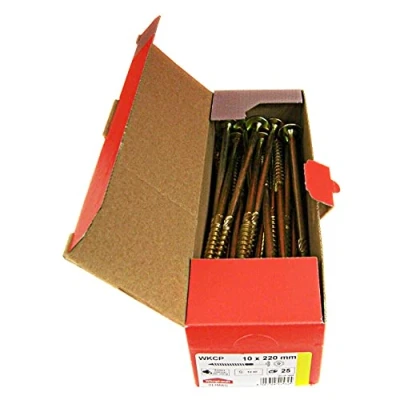 Immagine di Viti a testa piatta, per costruzioni in legno, tutte le misure, vite piatta Torx, 25 pezzi, 10x220mm, TX40