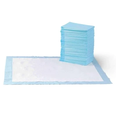 Immagine di Amazon Basics, Tappetini per l&#039;addestramento di cani e cuccioli, design a 5 strati prova perdite con superficie ad asciugatura rapida, dimensione XL, confezione da 60, Celeste
