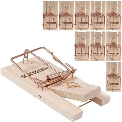Immagine di ARTECSIS Set Di 10 Trappole Per Topi Riutilizzabile, In Legno, Practica E Semplice Da Usare