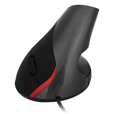 Immagine di Tosuny mouse ergonomici, per da gioco 3200 DPI verticale USB, poggiapolsi PC portatile(Nero)