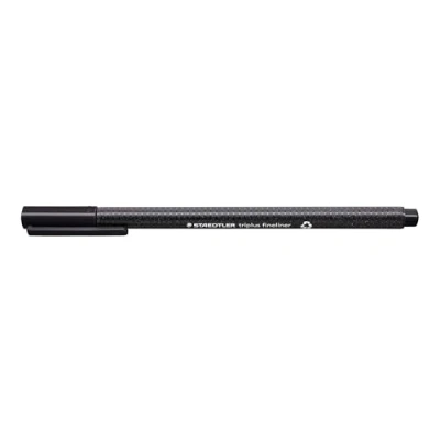 Immagine di STAEDTLER 334 9 Triplus Fineliner (punta triangolare, superfine, con cornice in metallo, larghezza del tratto circa 0,3 mm, 10 pezzi) nero