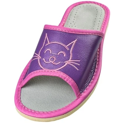 Immagine di APREGGIO Pantofole Donna Pelle da Comode Scarpe Confortevole Pratici con Suola in Gomma