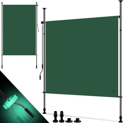 Immagine di KESSER® tenda da sole verticale, 150 x 310 cm, allungabile e opaca, verticale con manovella senza foratura, protezione sguardi indiscreti dal vento, per giardino terrazza,