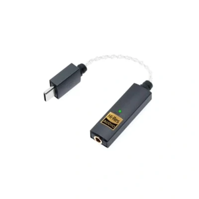 Immagine di iFi GO link DAC e amplificatore Adattatore da USB C a 3,5 mm Migliora il suono di qualsiasi dispositivo Presa placcata oro Cavo flessibile Hi Res 32 bit/384kHz/DSD256/MQA