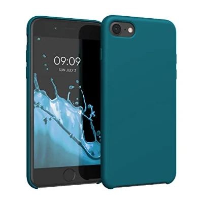Immagine di kwmobile Cover per Apple iPhone SE (2022) / (2020) 8 7 Custodia Back Case Smartphone in Silicone TPU Protezione Gommata petrolio matt