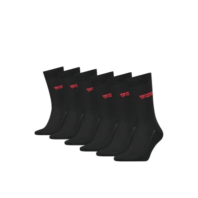 Immagine di Levi&#039;s Unisex Recycled Regular CUT Batwing LOGO S 6 PACK Calze, Taglia: 39 42, Black