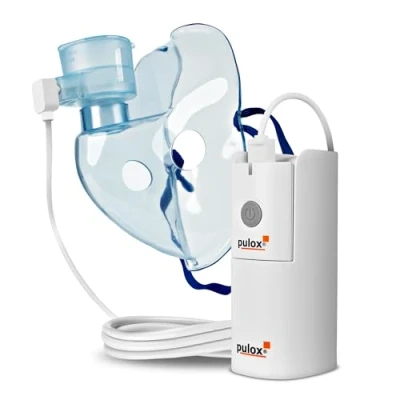 Immagine di Pulox IN 200 Vapo Aerosol portatile Inalatore elettrico Nebulizzatore silenzioso con set di accessori per bambini e adulti raffreddore