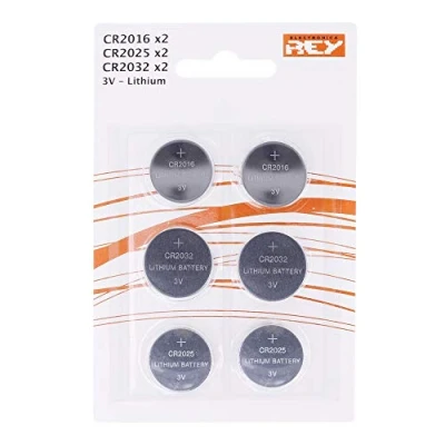 Immagine di Pack 6 Batterias 2X CR2016 3V, CR2025 CR2032 Batteria a Bottone al Litio