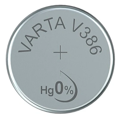 Immagine di VARTA 14501386 Batteria a bottone V386 da 1,5 Volt, capacità 105 mAh, sistema chimico Ossido d&#039;argento, per dispositivi elettronici quotidiani garantire un&#039;alimentazione ottimale