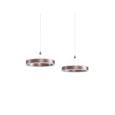 Immagine di Lucande Lampada a sospensione Kolo, 2 luci, marrone, ferro, dimmerabile