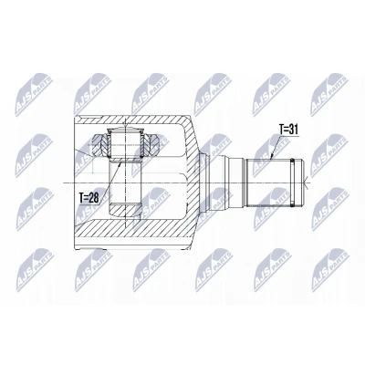 Immagine di NTY NPW FR 095 Kit Giunto Omocinetico Trasmissione automatica Assale anteriore Sx FORD: S Max Mk1, MONDEO 4 Turnier, Galaxy Mk2 MPV