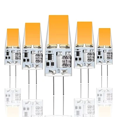 Immagine di Xinwanhong Lampadina a LED G4, 5 W, sostituisce lampadine alogene da 50 3000 K, luce bianca calda, 500 lm, 12 V AC/DC, senza sfarfallio, non dimmerabile, confezione