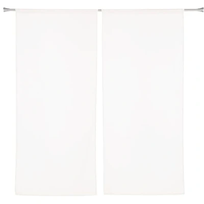 Immagine di Linder Coppia di vetrine Passante asta Bianco Azuré 60 x 140 cm 100% poliestere Certificato Oeko TEX Tessuto e tinto in Francia Collezione Etamine ghiacciata