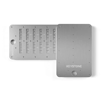 Immagine di Keystone Acciaio 304, Seed Backup, Bitcoin Crypto Cold Storage, supporta fino a 24 parole, compatibile con tutti i portafogli hardware e software BIP39, Ledger Nano, Trezor (Keystone Tablet Plus)
