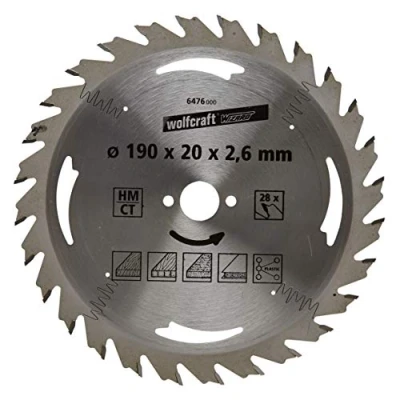 Immagine di Wolfcraft 6476000 Lama circolare in metallo duro 190 x 20 mm Numero di denti: 28 1 pz.