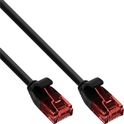 Immagine di InLine 71250S Cavo patch slim U/UTP, Cat.6, 0,5 m, colore: Nero