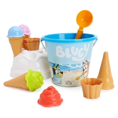 Immagine di Toyland® Bluey &amp; Bingo Set Secchiello e Paletta da 14 Pezzi con Coni Gelato Gioco Sabbia Acqua Giocattoli Spiaggia