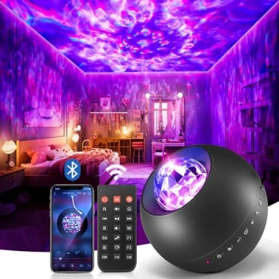 Immagine di Proiettore Stelle Soffitto, 20Colori Modalità 15 Rumore Bianco&amp;Bluetooth Musica con Timer&amp;Telecomando luce notturna bambini led camera da letto