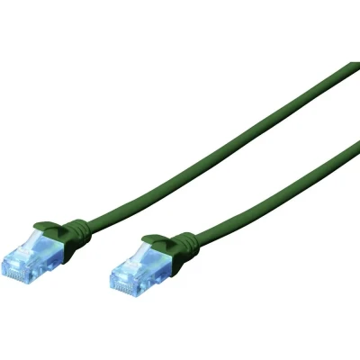 Immagine di Digitus DK 1512 005/G RJ45 cavo di rete, patch CAT 5e U/UTP 0.50 m Verde coppie intrecciate 1 pz.