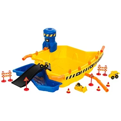 Immagine di Theo Klein 3248 Cantiere di Sabbia Cat® Mega I e bacino d&#039;acqua Include cassone, pala gommata, caterpillar Giocattoli per bambini dai 18 mesi in su