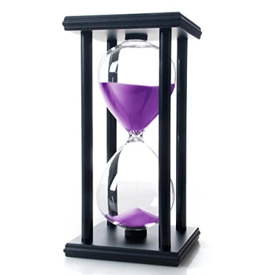 Immagine di Bellaware Clessidra Clessidra, orologio con sabbia, 60 minuti, in legno, colore: viola