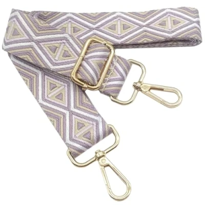 Immagine di Tracolla Regolabile Colorata per Borse Donna Beige Viola, 80 130cm Cinghia della Borsa con Gold Moschettone, Durevole Crossbody Borsa, Chitarra, Moderne Accessori, 3.8cm, 1207