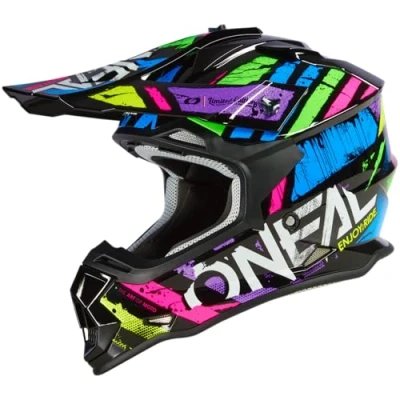 Immagine di O&#039;NEAL Casco Motocross MX Calotta in ABS, standard di sicurezza ECE 22.06, aperture ventilazione per un raffreddamento ottimale 2SRS GLITCH V.23 Adulto Multi Taglia S (55/56 cm)