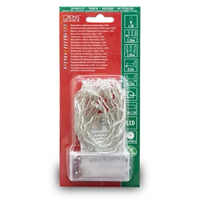 Immagine di Konstsmide 1408 503 / Catena di luci LED 20 diodi colorati/a batteria sino a 30h cavo trasparente