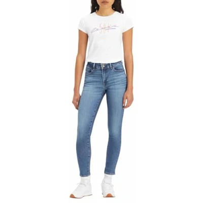Immagine di Levi&#039;s 711 Double Button Jeans Skinny Fit, Donna, Taglia: 34x32, Medium indigo