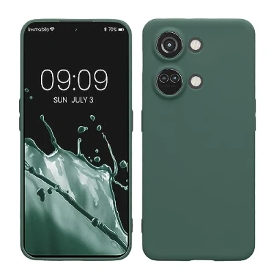 Immagine di kwmobile Custodia Compatibile con OnePlus Nord 3 5G Cover Back Case per Smartphone in Silicone TPU Protezione Gommata verde militare