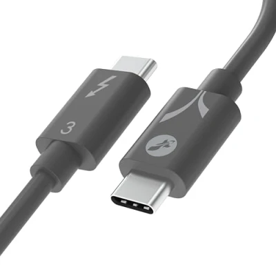 Immagine di Sabrent Cavo Thunderbolt 3 USB Type C [Certificato] 20 cm 40 Gbps Ricarica da 100W E Mark Chip PD supporta per MacBook, Laptop, Dock GRIGIO [CB T320 GRY]
