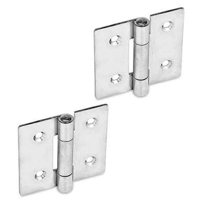 Immagine di Ganter Normelemente GN 136 NI 60 C Cerniere in lamiera Acciaio Inossidabile, Argento, Länge: 60mm x 60mm, Set di 2 Pezzi