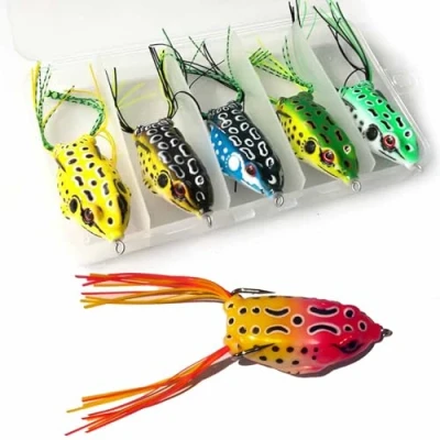 Immagine di 5PCS pesca esche Ray rana artificiali/Soft Bait Topwater 5.5 cm 8 g Soft Tube
