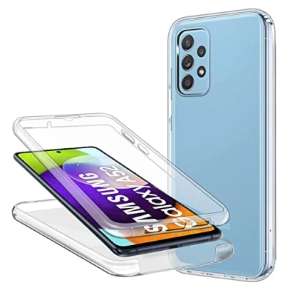 Immagine di Cover per Samsung Galaxy A52 / A52S 5G, 360 Gradi Protezione Progettata Trasparente Ultra Sottile in Silicone Indietro Custodia Cellulare Bumper Premium Resistente Case