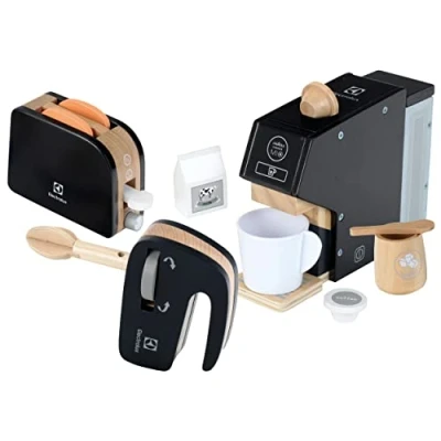 Immagine di Theo Klein 7404 Set Cucina Electrolux, Legno,per Bambini, Composto da Macchina caffè, sbattitore e tostapane, Accessori per cucine Giocattolo, Giocattolo Bambini a Partire 3 Anni