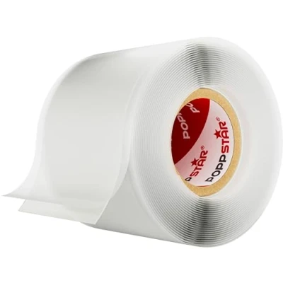 Immagine di POPPSTAR nastro in silicone 1x 3m autoagglomerante auto vulcanizzante per riparazione (acqua, aria) isolante e di tenuta, largo 38 mm, trasparente