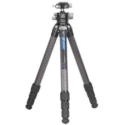Immagine di Leofoto Ranger Treppiede in carbonio con testa a sfera Sistema Twist Lock Gambe regolabili 3 angoli Ideale per fotografia macro LS 324C+LH 40PCL