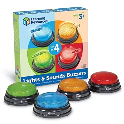 Immagine di Learning Resources pulsanti con luci e suoni (set da 4), colorati, giochi per bambini, materiale didattico, quiz, gioco di famiglia