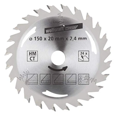 Immagine di Wolfcraft 6464000 Lama circolare in metallo duro 150 x 20 mm Numero di denti: 24 1 pz.