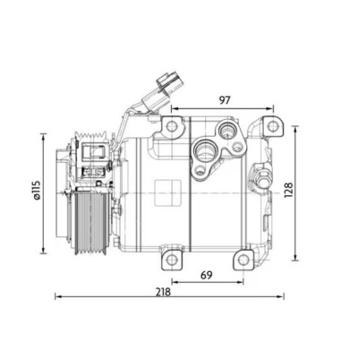 Immagine di MAHLE ORIGINAL ACP 1467 000P Compressore Aria Condizionata RS15 12 PAG 46 YF R1234yf, R134a