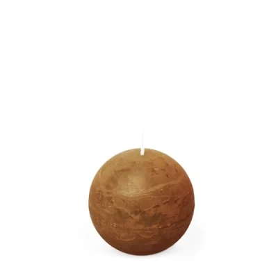Immagine di Spaas Candela a sfera in stile rustico, 80 mm, 24 ore, cognac