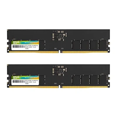 Immagine di Silicon Power DDR5 32GB (16GBx2) 4800MHz (PC5 38400) 288 pin CL40 1.1V UDIMM Desktop RAM Computer Memory SP032GBLVU480F22