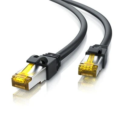 Immagine di CSL Computer cavo di rete LAN Gigabit Ethernet CAT 7 da 10 m, 10000 Mbit, patch Cat.7 Raw S FTP PIMF schermato con connettore RJ 45 Switch Router Modem Access Point