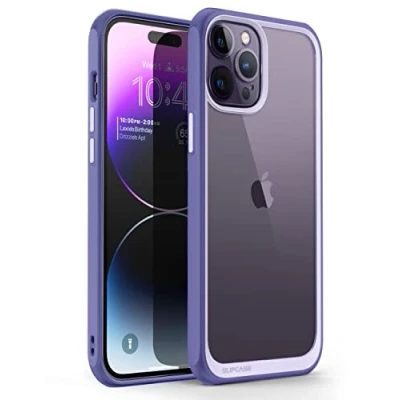 Immagine di SUPCASE Unicorn Beetle Style Series Premium Hybrid Custodia protettiva trasparente per iPhone 14 Pro Max da 6,7 pollici (versione 2022), Malva