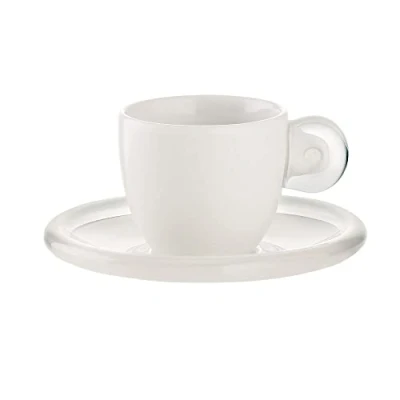 Immagine di Guzzini Gocce Set 6 Tazzine Caffe con Piattino, Porcellana, unità, 250 ml (Confezione da 1)