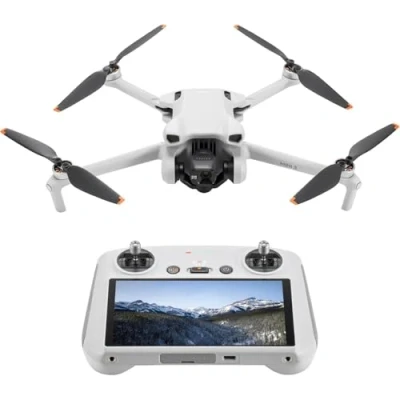 Immagine di DJI Mini 3 (con RC) drone con fotocamera leggero e pieghevole video in 4K HDR, autonomia di 38 minuti, Riprese verticali native funzioni intelligenti, C0